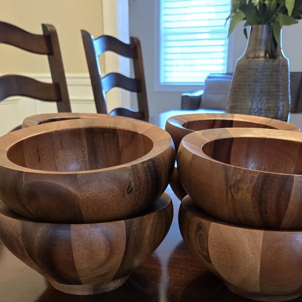 Wood Individual Salad Bowls 8ct